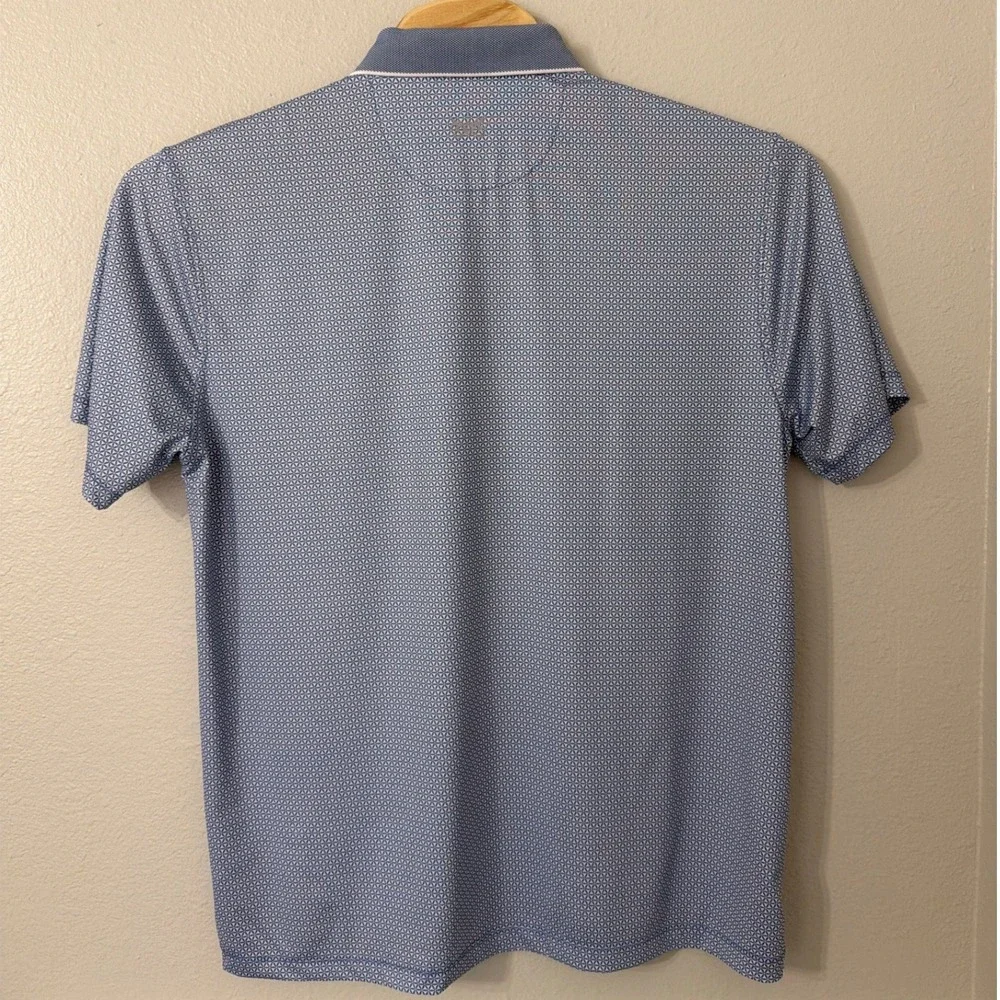 Hickey Freeman Golf Mens‎ XL Blue Geometric Performance Polo Shirt 1857654